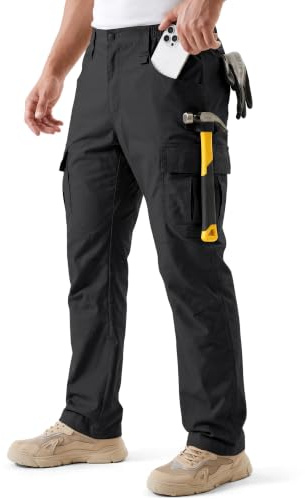 IGOLUMON Arbeitshosen Männer Stretch Robuste Cargohose Herren mit Elastische Bund & Vielen Taschen Taktische Hose Outdoorhose