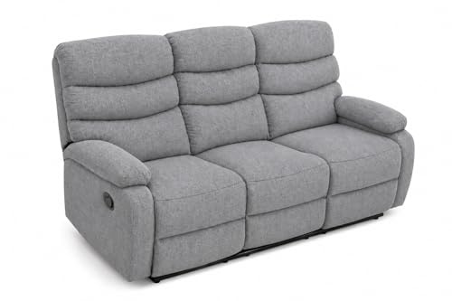 Buyqualia Sofá reclinable de 3 plazas Color Beige/Gris/Gris Oscuro (Gris)