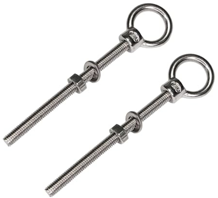 PRIOstahl Tornillo de ojo 639_2, tuerca anular, acero inoxidable, V4A, M6 x 80 (2 unidades)