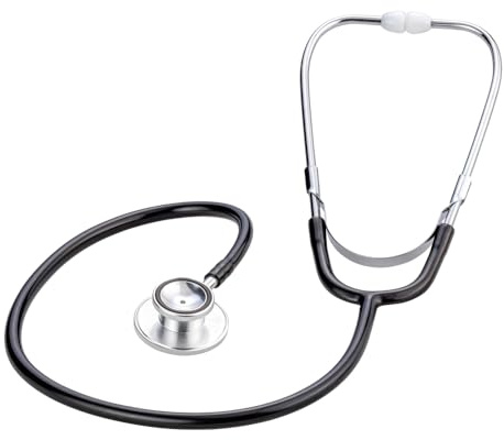 Medi-Inn Doppelkopf-Stethoskop – drehbares Bruststück, klare Schallübertragung, schwarzer PVC-Schlauch