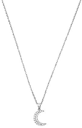 Amor Kette mit Anhänger 925 Sterling Silber Damen Halsschmuck, mit Zirkonia synth., Silber, Kommt in Schmuck Geschenk Box