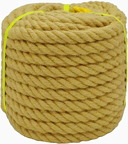 Jalunth Juteseil Hanfseil Natur Juteschnur Dick Sisalseil Jute Tau Sisal Seil Seile Kordel Schnur Hanfschnur für Kratzbaum Garten Tauziehen Schiffstau Fotowand DIY 6 10 14 20 26 30 32 39 51mm/15 30m