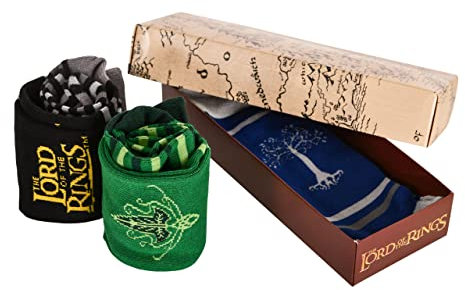 Elbenwald Herr der Ringe Socken im Mittelerde Design 3er Set in Geschenkbox - M (36-39)