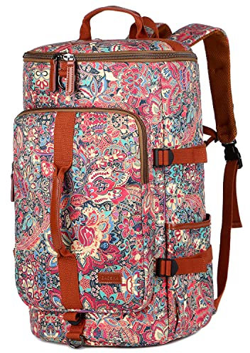 Baosha Damen Mehrfarbiger Duffle-Rucksack Hybrid Weekender Reisetasche Wanderrucksack Laptop-Rucksack für Reisen Outdoor Sport HB-26 (HS)
