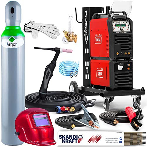 Ideal EXPERT TIG 320 AC/DC - 320A HF/Lift WIG Schweißgerät AC DC 400V mit Puls und MMA - 8m WIG-Schweißbrenner Typ SR18 Inklusiv - 2T/4T, Punktschweißen und Job-Speicher, Set: ProfessionalPlus