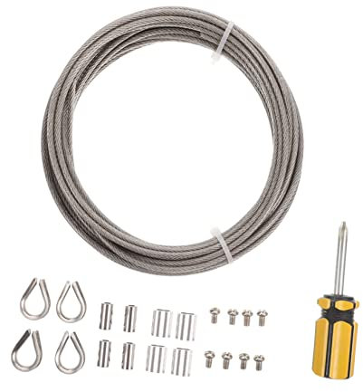 DOITOOL 1juego Kit De Cables De Acero Inoxidable Para Exterior De Cuerda Resistente Abrazaderas y Accesorios Para Cortinas Ropa y Manualidades
