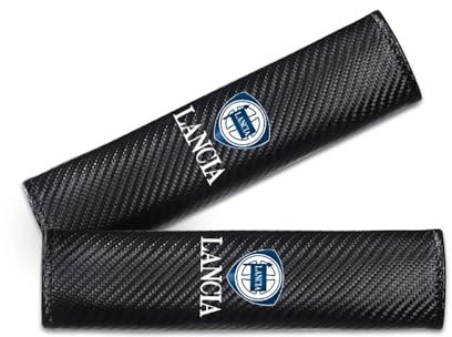 VeroCh 2 Pezzi Fibra di Carbonio Imbottiture Cinture di Sicurezza Protettive, per Lancia Protezione Spalla Comfort Cuscinetti protettivi