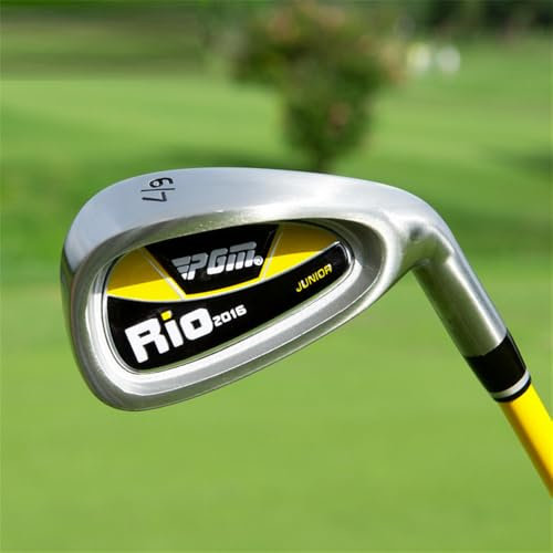 Golfklubba för barn – #7 järngolfklubba med perfekt vikt och balans, för unga idrottare, golfjärn för juniorer 3–12 år (gul, 6–8 år)