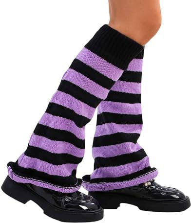 Cosmeria Y2K Beinwärmer Aus Hochwertigem Polyester Mit Harajuku Streifen, Modisch Und Bequem, Für Frauen Und Teenager Mädchen