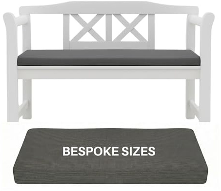 Kosiproducts Custom Bench Cushions, Bespoke Crash Mats, Cut To Size Outdoor and Inddor Seating Pads, Dark Grey, 10cm Thick