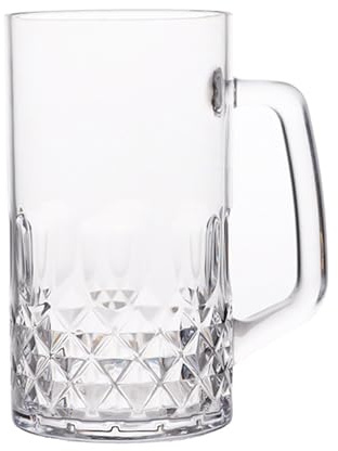 Boccale da birra con manico ergonomico con grandi design a fossette tazze da birra con manico largo per bevande fredde e calde