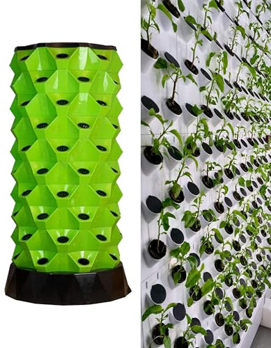 Torre de jardín aeropónica, sistema de cultivo hidropónico para jardinería interior y exterior, ideal para verduras, hierbas y fresas