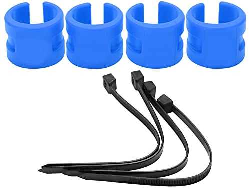 Cygmophing 4 pezzi set bici anteriore forcella posteriore anticollisione anello di protezione in gomma adesivo catena di protezione (Blu)