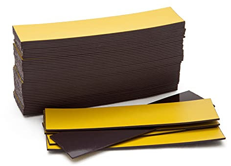 magnetische Etiketten 20x80mm, gelb, 50 Stück - magnetische Etiketten, Lager-Magnetschilder, zugeschnittene Etiketten, beschreibbar