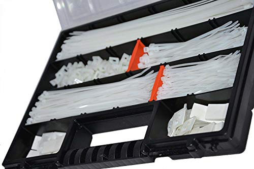 Koffer Set 800 Stück Klebesockel Schraubsockel Kabelbinder weiß