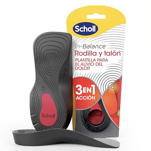 Scholl Plantilla In-Balance para el Alivio del Dolor de Rodilla y Talón, 1 Par, Blanco, Talla S (37 - 39.5), 2 Unidades