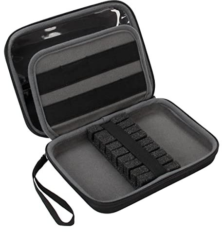 USA Gear Hartschalen-Dartkoffer - Darthalter für 8 Pfeile und Zubehör, Spitzen, Schäfte und Flüge - Kompatibel mit Pfeilen mit weicher Spitze und Stahlspitze (Schwarz)