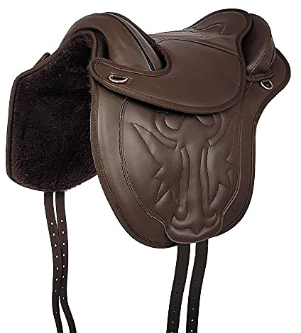 A&M Reitsport Baumloser Wanderreitsattel SAMI Braun aus Kunstleder NEU Sattel, Größe:16 Zoll