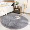 ROHATIM Hochflor Teppich Rund Wohnzimmer Super weich Shaggy Teppich Flauschiger,Soft Area Rug Schlafzimmer Teppiche Super weich Fluffy Kindermatte(grau,100 x 102 cm)