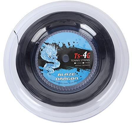 Okuyonic Bobina per Corde da Tennis, Corda per Racchetta da Tennis in Poliestere ad Alta Resistenza per Palestra per Giocatori migliorati(Nero, 1,30 mm) Accessori per Badminton e Tennis