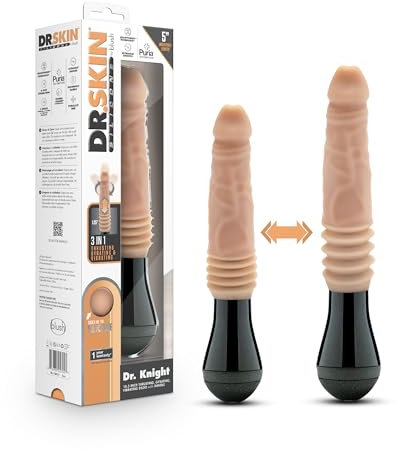 Blush Dr. Skin Silicone Dr. Knight Thrusting Gyrating Vibrating Dildo Beige 8,4 x 5,4 cm