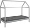 Inter Link – Kinderbett 90 x 200 cm– Hausbett – Jugendbett – aus massivem Kiefernholz – Für Jungen und Mädchen – Grau lackiert – Schadstofffrei – Pflegeleicht – Sun Road 90 x 200 cm