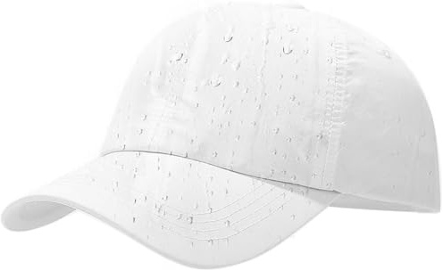 Blanc Casquettes de Baseball Imperméable Homme Femme Réglable Sport Extérieur Chapeau Soleil Casquettes de Golf Respirant Casquettes Visières Séchage Rapide Chapeau de Pluie
