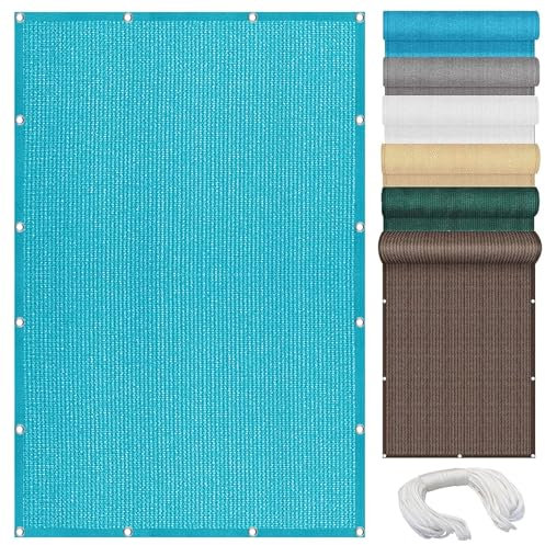 Solskydd Segel Andningsbar rektangel 2.6 x 5 m, HDPE Polyester 95% UV Block Solskyddsmedel Andas, Andas Shade Segel, with Free Rope, for Garden/Yard/Pool/Balcony, Himmelsblå
