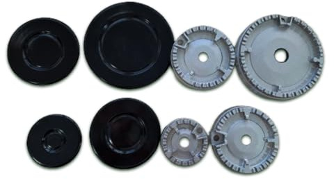 DL SERVICE 4 Brûleurs + 4 Couvre - Feux pour Cuisinières à Gaz Ariston Nardi et autres marques, Lot de 8 pièces pour cuisinières de haute qualité