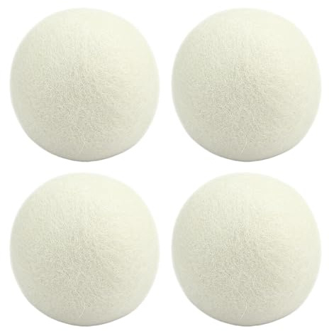 Palle per asciugatrice per indumenti,Palla ammorbidente per tessuti - Palle di lana riutilizzabili | Forniture per lavanderia, gadget per la casa, 4 Pcs ammorbidenti per tessuti natur