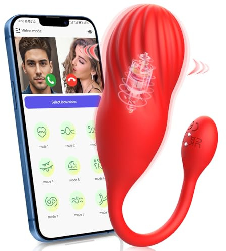 Vibrador Mando Distancia Vibradorador Mujer Juguetes Eróticos Huevo Vibracion Con Mando, Vibradorador Clítoris Control Remoto APP 9 Modos, Vibradores Consoladores Vibración Bolas Chinas(Rosso)