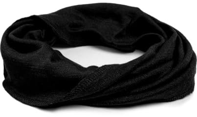 Engel Natur Schlauchschal, 70% Wolle, 30% Seide, für Damen und Herren (Schwarz)