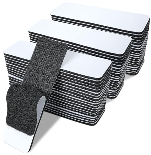 60 stycken självhäftande kardborreband, extra starka 3 cm x 10 cm, dubbelsidigt kardborrband med kardborreband, för tyg, fastsättning, organisering och förvaring, svart