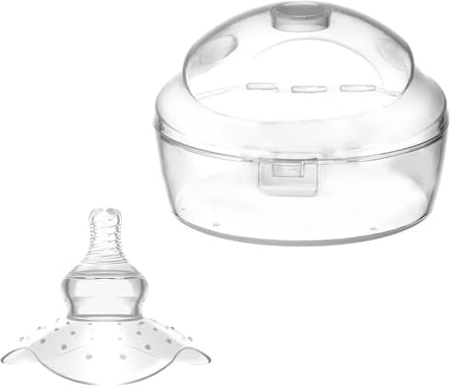 QOCUILC 2 Stück Silikon Brusthütchen für die Stillzeit – Stillhütchen für flache oder umgekehrte Brustwarzen, Doppelsaugnapf Design, Schutz vor Wunden, Nippelschützer für Neugeborene