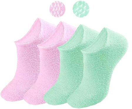 Aezzybe Chaussettes Hydratantes 2 paires, Chaussettes Masques Pieds ressort enrichies en huiles essentielles gel, design confortable et antidérapant, Chaussettes Soin pour peau sèche