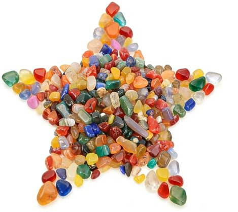 400 g Ciottoli per vasi, pietre decorative multicolori, perline di biglie per vasi, acquari, paesaggistica, giardino di fiori, decorazioni per matrimoni, candele e mosaici (13-17 mm, quadrati)