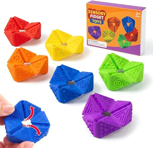 Bambebe Cube Sensoriel Anti-Stress en Silicone Texturé, Jouet Calme sans Bruit pour Concentration, adapté TSA TDAH anxiété, idéal Salle de Classe Bureau Enfants Adolescents Adultes