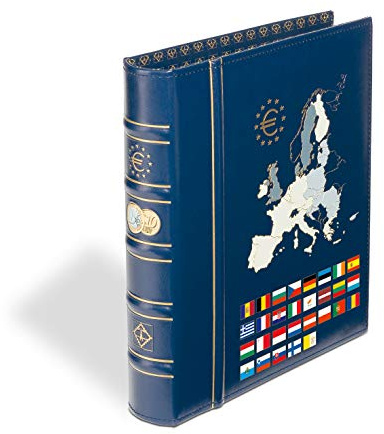 Leuchtturm 326196 Ringbinder Optima - Sammelalbum für Vista- / Optima-Münzhüllen - Classic Euro-Design mit Gravierungen