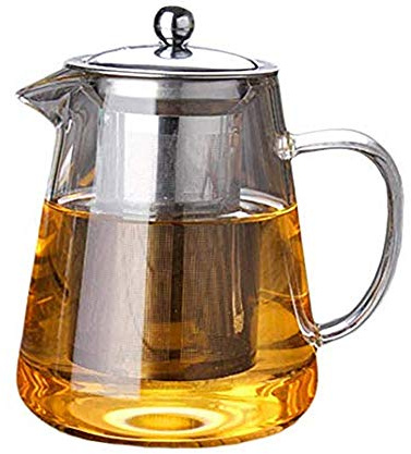 AILOS Teiera in Vetro da 450 ml, teiera in Vetro, cassaforte sul Piano Cottura, con Filtro Rimovibile in Acciaio Inossidabile Teiera in Fiore e teiere a Foglie sciolte per la di casa