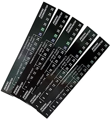 DBOO 5pcs Beer Thermometer Sticks - Brewing Thermometer Strip Adhesive Sticker 2C to 36C for Homebrew Beer Wine
