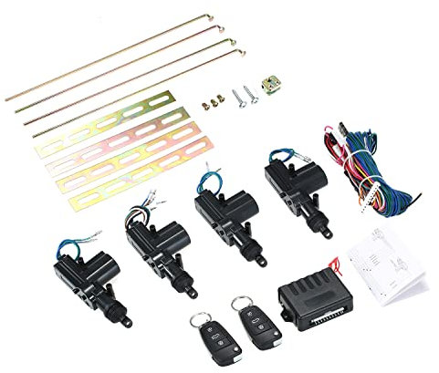 Shkalacar Chiusura Centralizzata Auto, Kit Telecomando Universale per Auto 12V Sistema di Allarme Chiusura Senza Chiave con 2 Tronchi di Telecomandi Pop