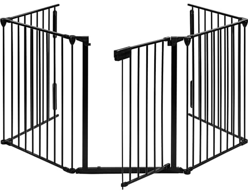 STILISTA Kaminschutzgitter 305 x 75 cm mit Tür, inklusive Montagematerial