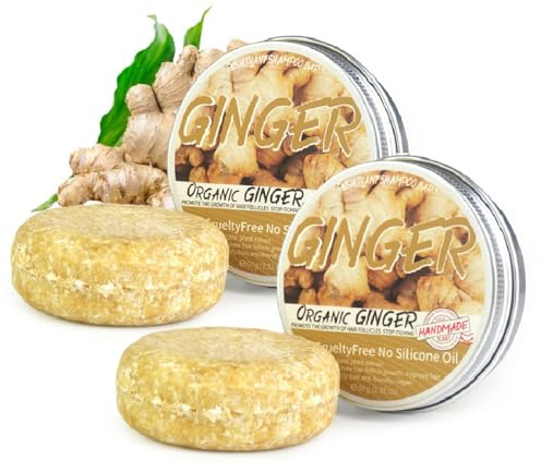 2 Pcs Ginger Soap,Ginger Hair Regrowth Shampoo Bar, Natural,Organic,Promotes Hair Growth for Men and Women