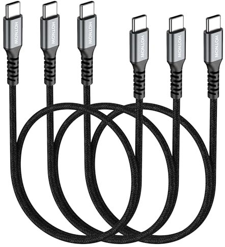 HOTNOW câble USB C vers USB C 0,5 m 3 pcs, Court câble USB type C 65w de charge rapide USB 2.0 pour Galaxy s21 / S20 + ultra, note 20/10 ultra, air 2020, iPad pro et PowerBank