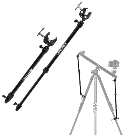 Accsoon Toprig Camera Slider Support Arms Stabilizer Tripod Extendable Arm with C Clamps Increasing Stability, Alluminium Alloy Adjustable Multi-Angle Photography for Camera Dolly Rail Slider(2Pcs)