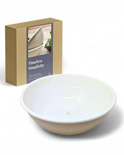 LIVLIG Emaille Schüssel Ø 34 cm, Waschschüssel Emaille, hochwertige Emaille Schüssel groß, Emaille-Geschirr Outdoor-Bereich, Farbe: Anthrazit