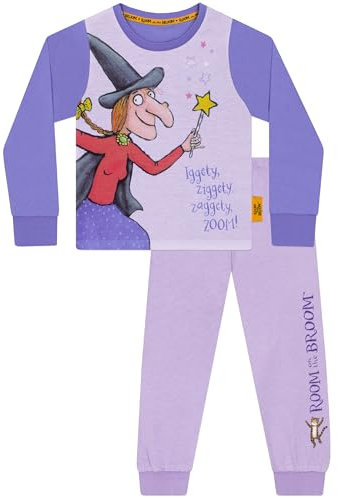 Room on the Broom Pyjamas | Girls Pyjamas | Long Sleeve Girls’ Pyjama Sets | Purple 4-5 Years