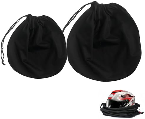 Sac Casque Moto Grande Capacité avec Système à Cordon - Sac de Transport pour Casques de Moto, Casques de Ski, et Autres Accessoires - Taille Grande 52x46 cm, Taille Moyenne 47x43 cm, Couleur