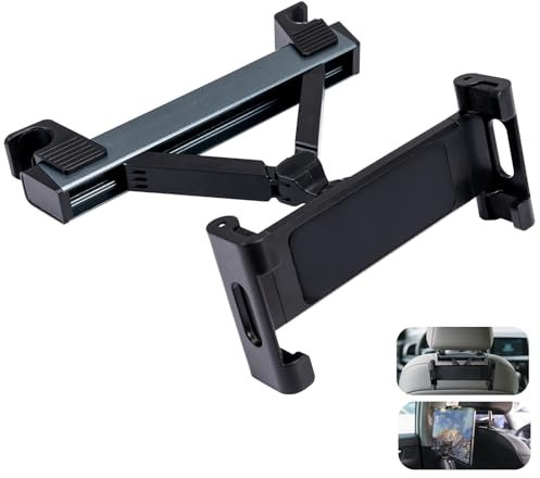 Row&Keep Car Headrest Tablet Mount, 360° Adjustable Car Backseat Tablet Holder for Kids, Back Seat Mount with Foldable Wide Clip, Compatible with iPad/Sumsung Tab/Kindle and all 4.7-12.9 inch devices