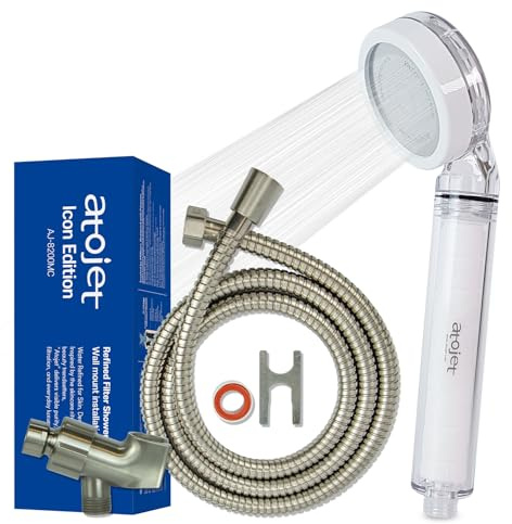 Atojet Filter Showerhead Inspired By Korea's Beauty Culture | Carbon Composite Filter | Single Set (Hose, Mount, Teflon Tape, Wrench) (AJ8200MC-SET-SNG)
